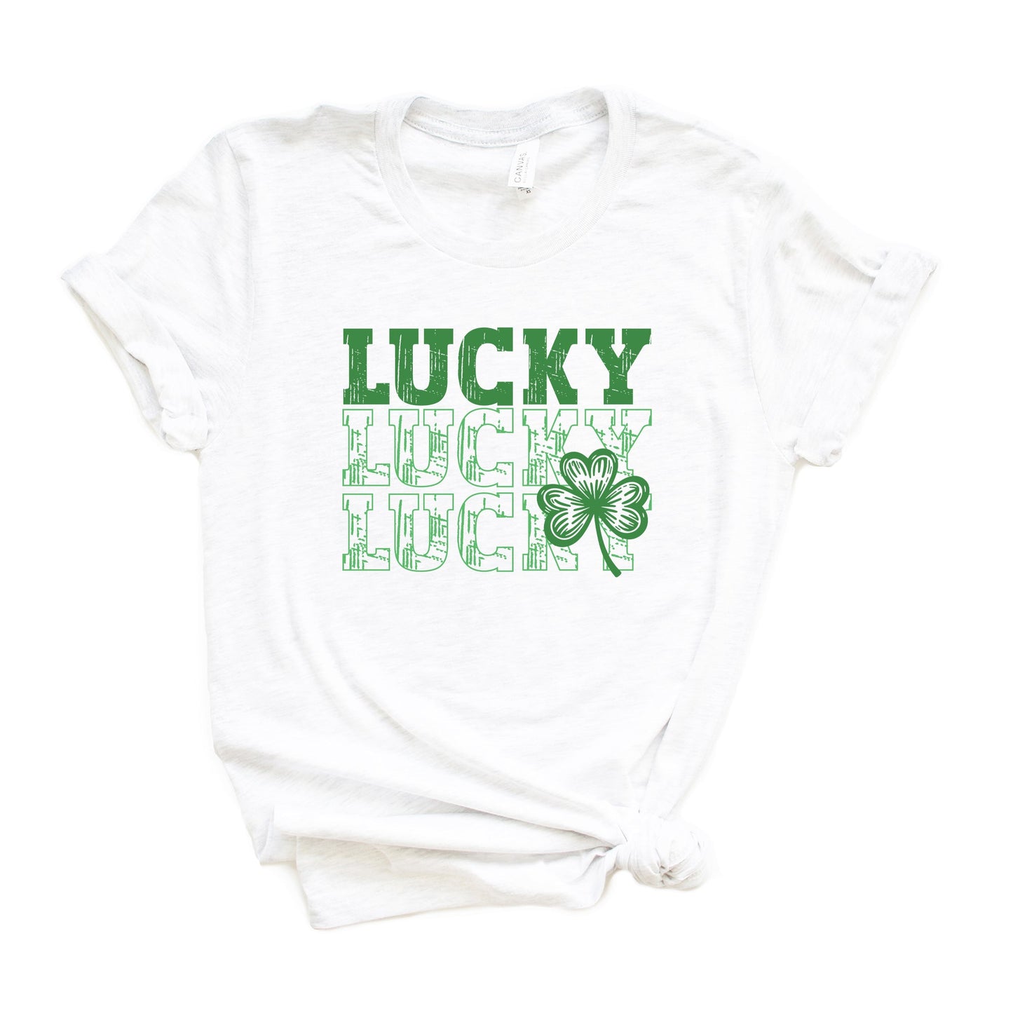 Bold Green Lucky Stacked | Short Sleeve Graphic Tee