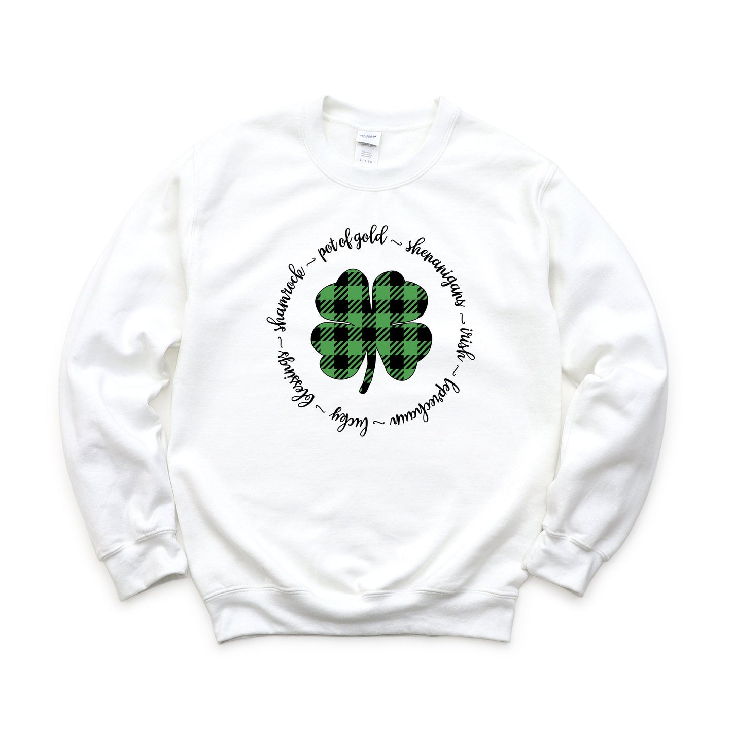 Buffalo Plaid Shamrock Circle | Sweatshirt