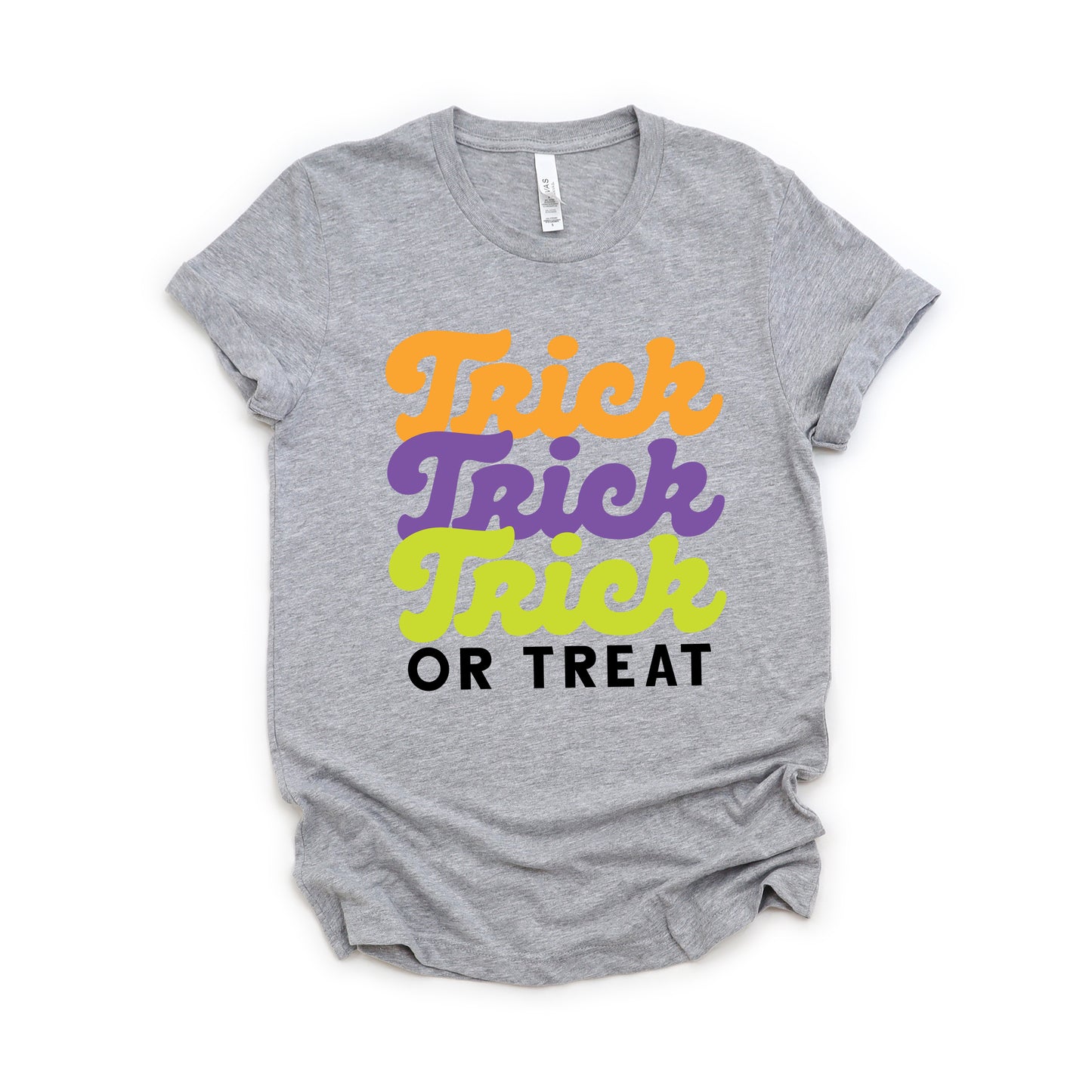 Trick Or Treat  Colorful Stacked | Short Sleeve Graphic Tee
