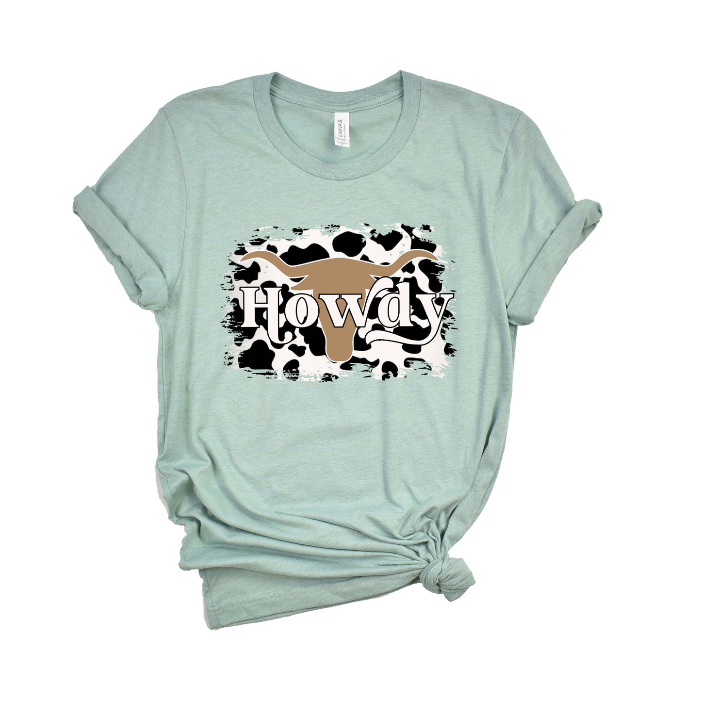 Howdy With Cow Print | Short Sleeve Graphic Tee