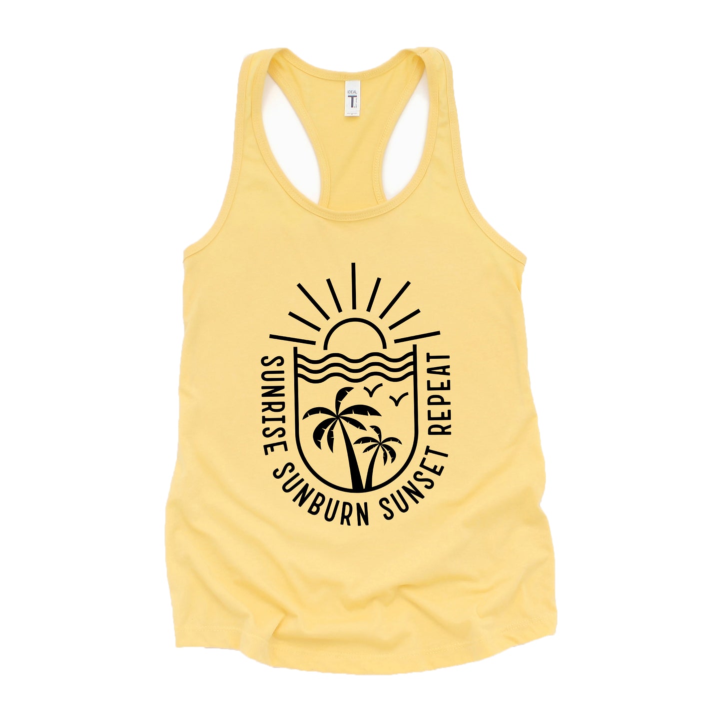 Sunrise Sunburn Sunset Repeat Beachscape | Racerback Tank