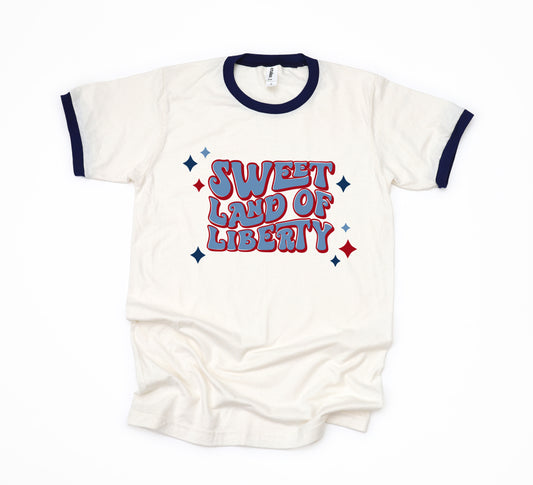 Sweet Land Of Liberty Retro | Ringer Tee