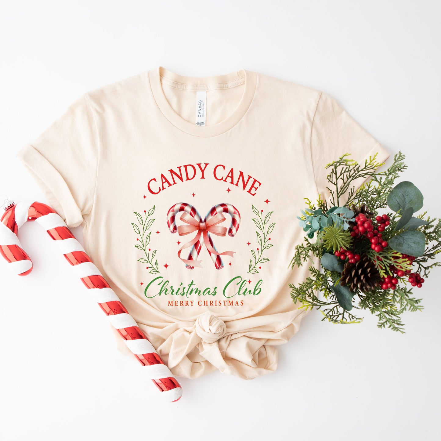 Candy Cane Christmas Club | Short Sleeve Crewneck