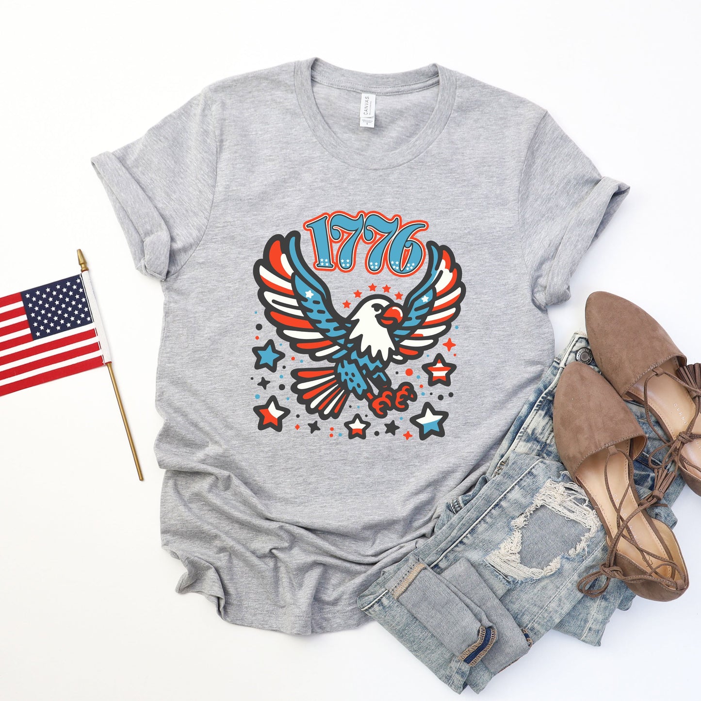 Patriotic Eagle 1776 | Short Sleeve Graphic Tee