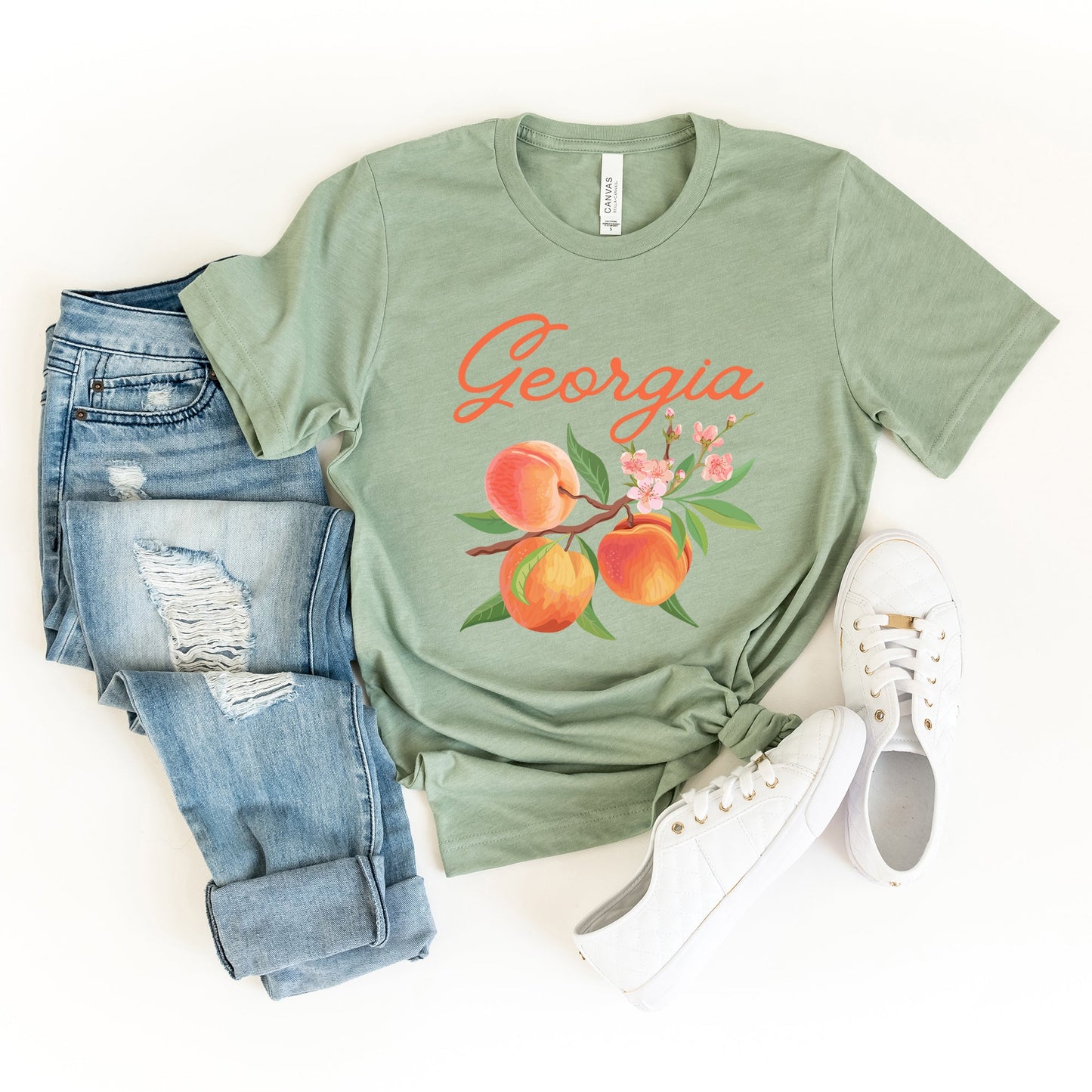 Georgia Peach Flower | Short Sleeve Graphic Tee