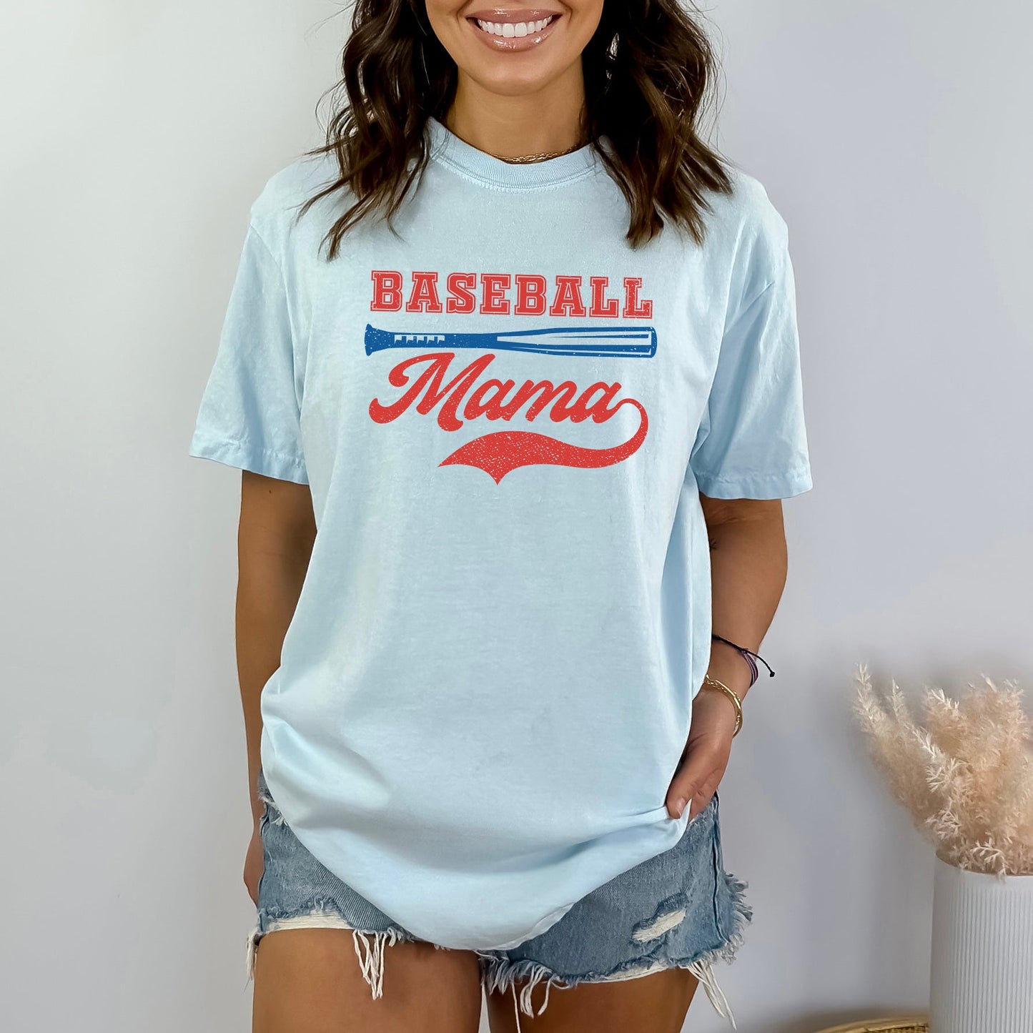 Baseball Mama Grunge | Garment Dyed Short Sleeve Tee