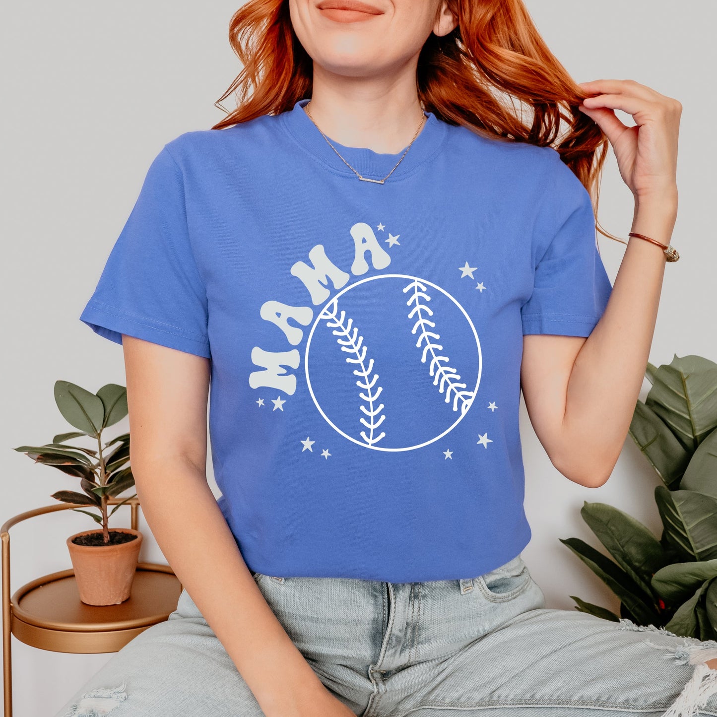 Mama Baseball Stars Mini | Garment Dyed Short Sleeve Tee