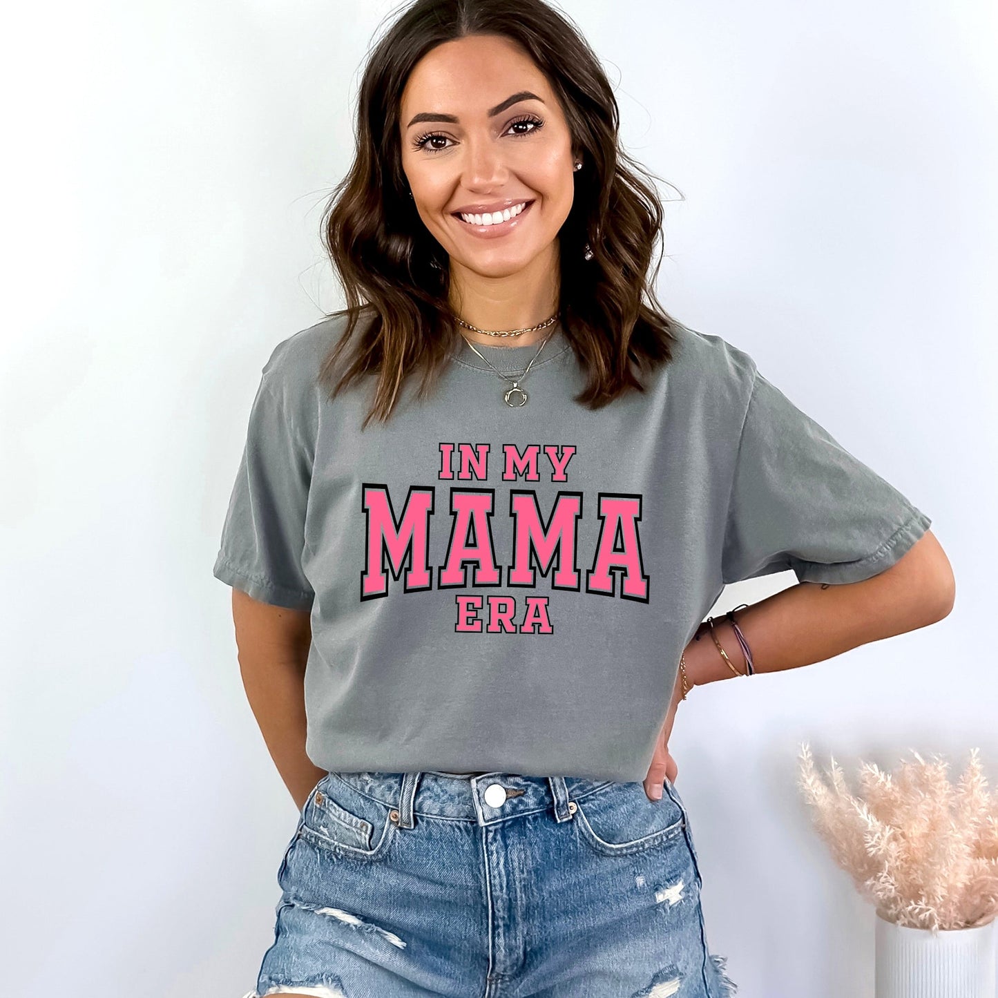 Pink Mama Era Varsity | Garment Dyed Short Sleeve Tee