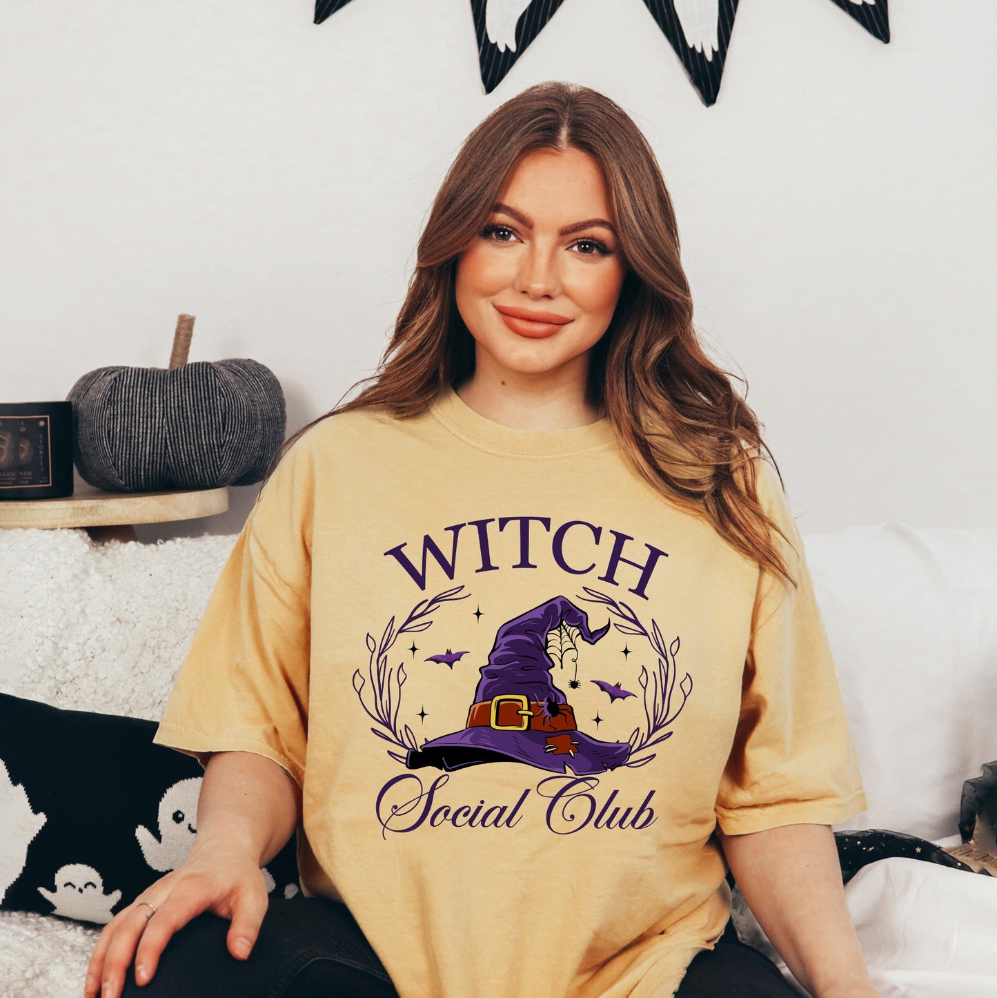 W Social Club Purple Hat | Garment Dyed Short Sleeve Tee