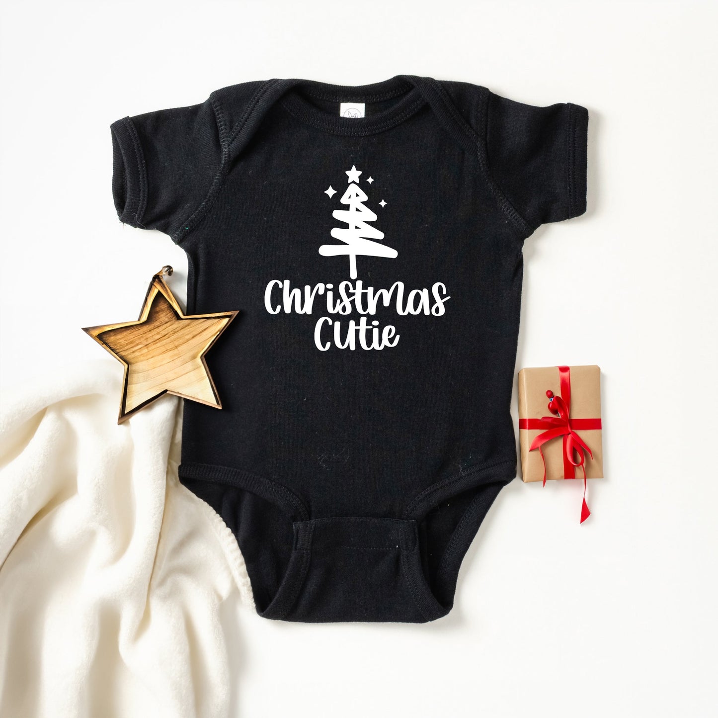 Christmas Cutie Tree | Baby Graphic Short Sleeve Bodysuit