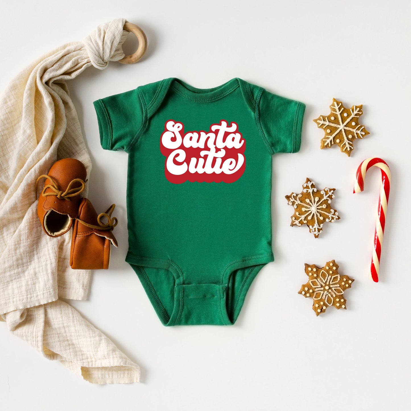 Santa Cutie | Baby Graphic Short Sleeve Bodysuit