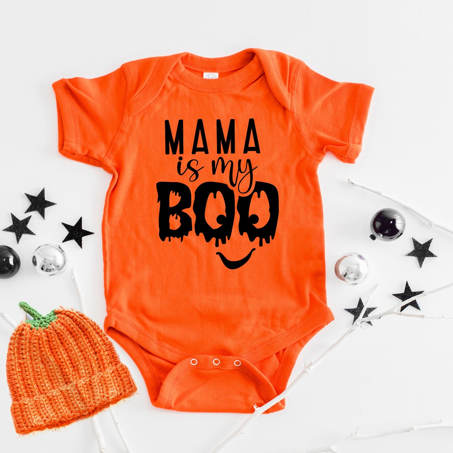 Mama Is My Boo | Baby Graphic Short Sleeve Bodysuit