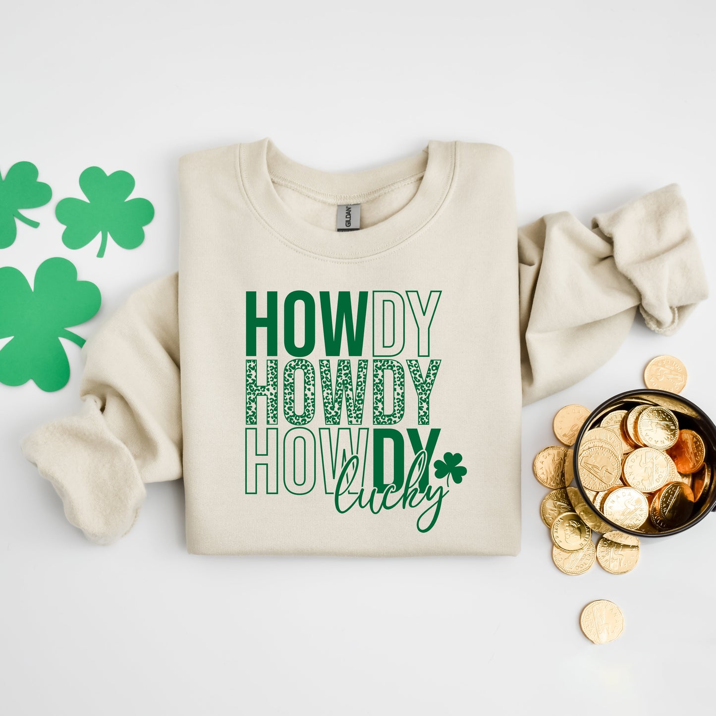 Leopard Howdy Lucky | Sweatshirt