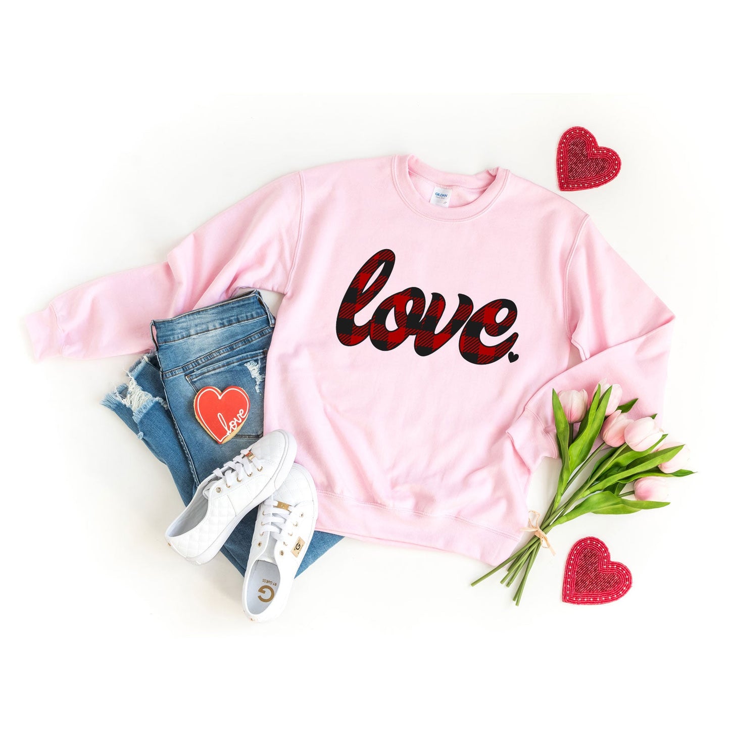 Buffalo Plaid Love | Sweatshirt