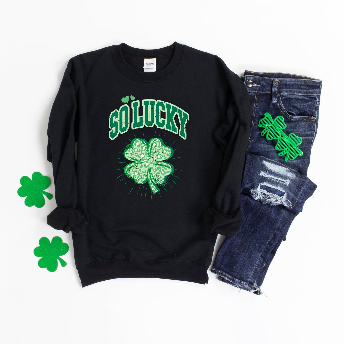 So Lucky Cheetah Shamrock | Sweatshirt