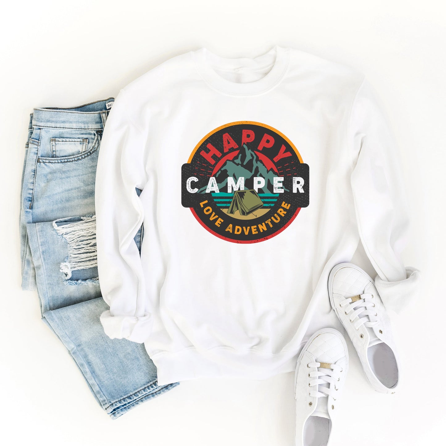 Happy Camper Badge | Sweatshirt