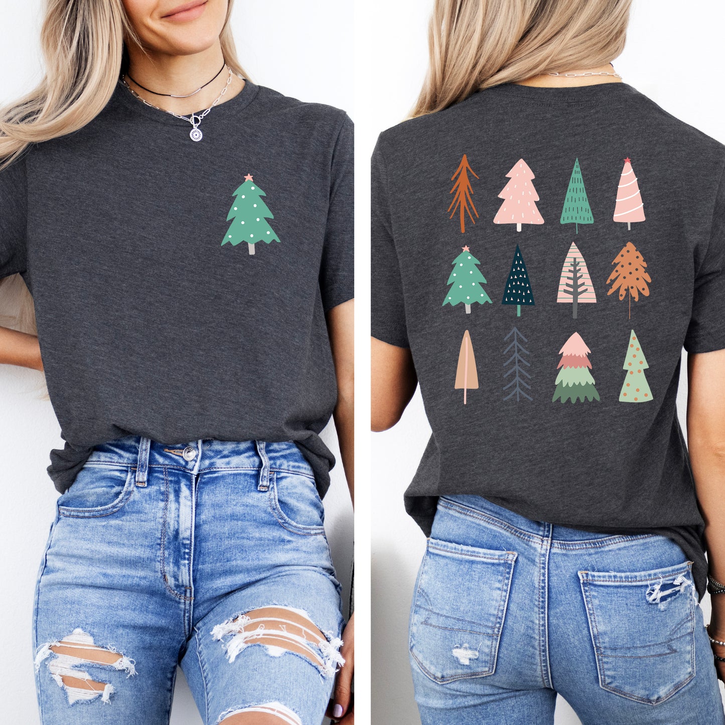 Christmas Tree Chart | Front & Back Short Sleeve Graphic Tee