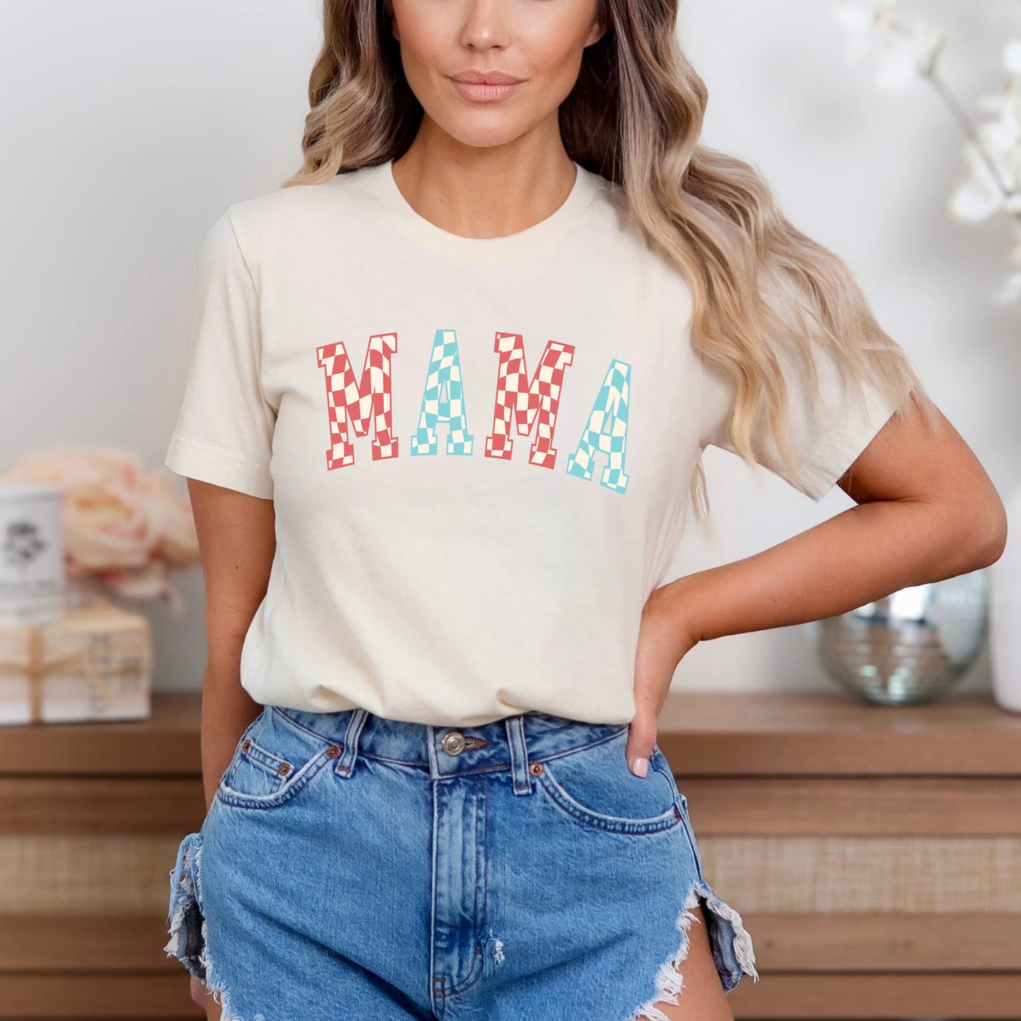 Mama Wavy Checkered | Short Sleeve Graphic Tee