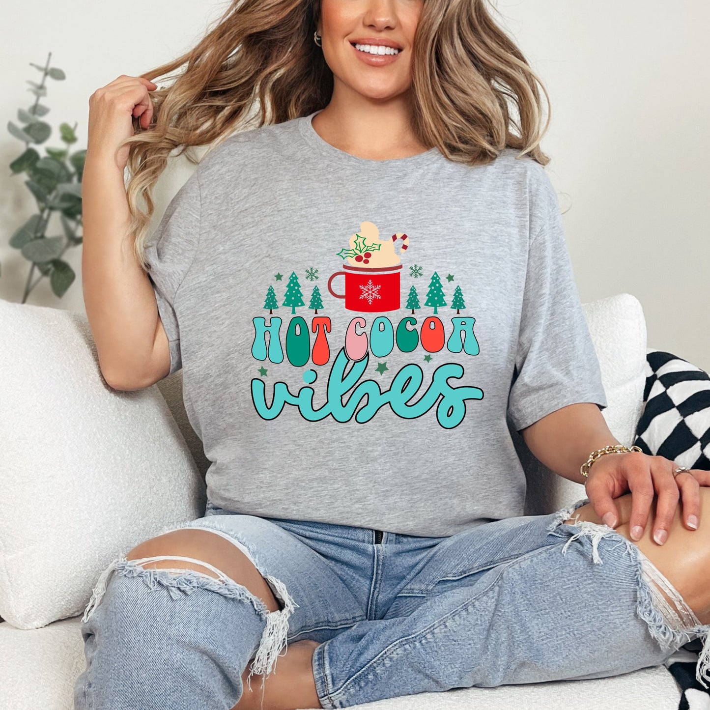 Retro Hot Cocoa Vibes | Short Sleeve Crew Neck