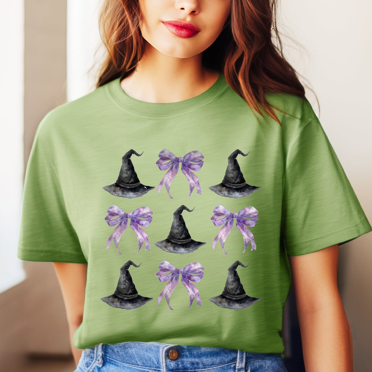 Coquette Purple Bow W Hat | Short Sleeve Graphic Tee