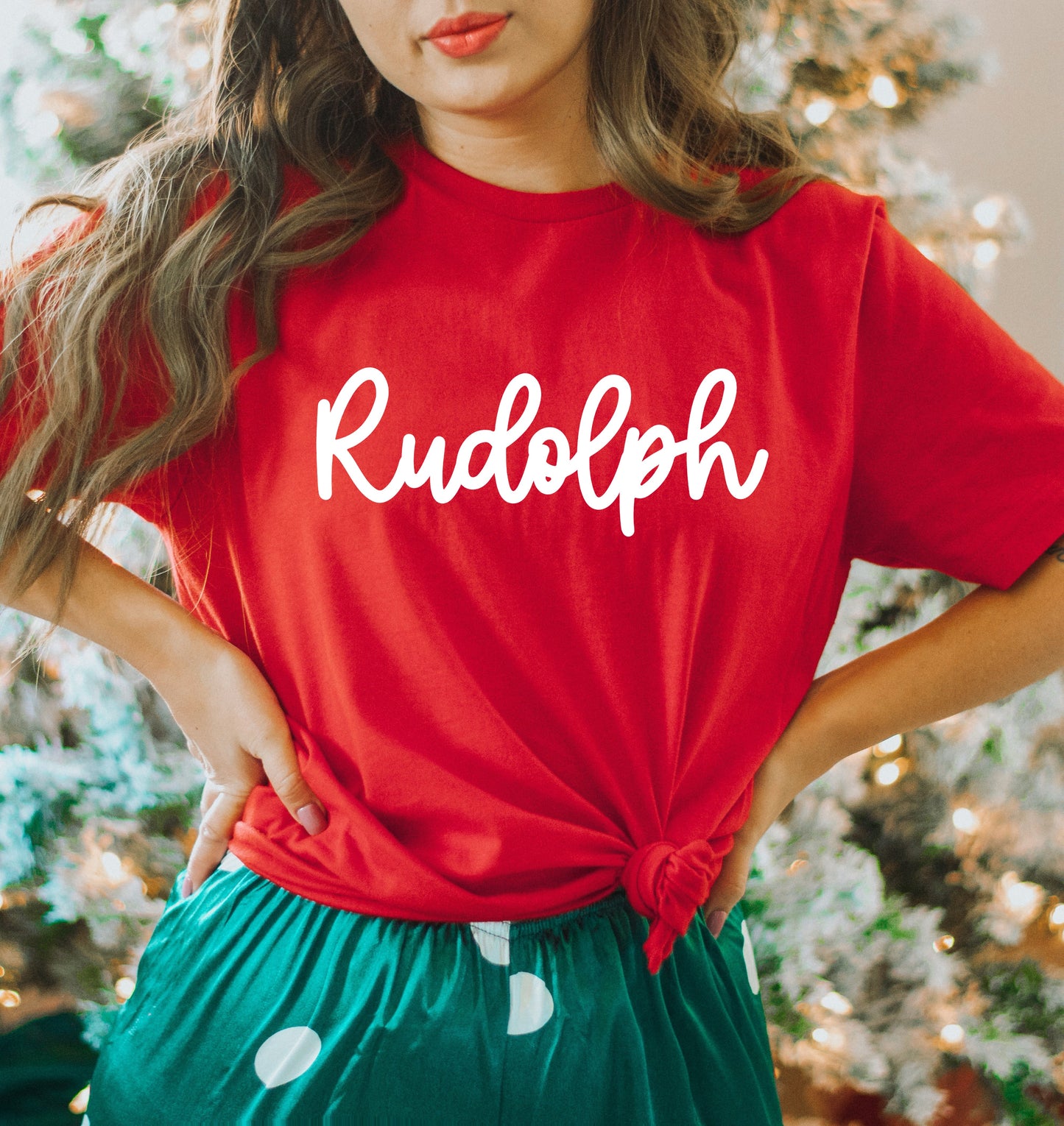 Rudolph Bold Cursive | Short Sleeve Crew Neck