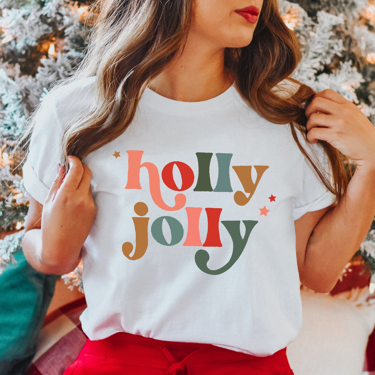 Holly Jolly Stars | Short Sleeve Crew Neck
