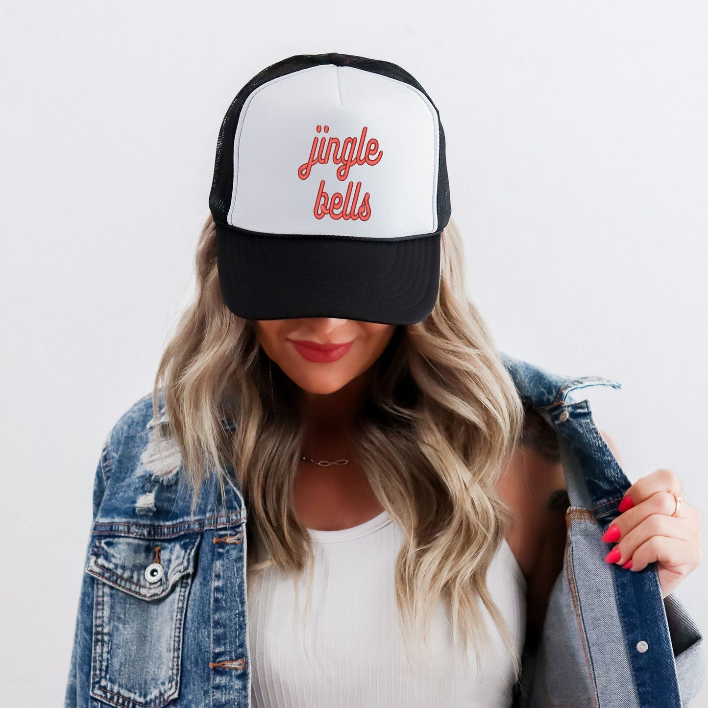 Embroidered Jingle Bells Bold Cursive | Foam Trucker Hat