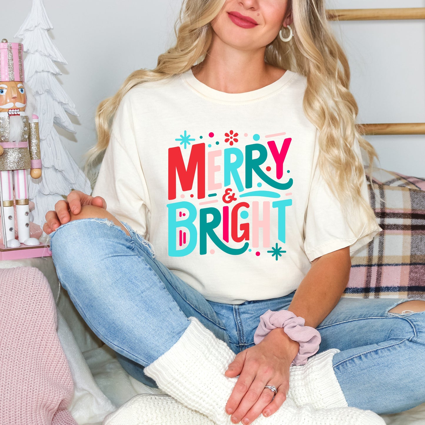 Merry And Bright Abstract | Garment Dyed Tee