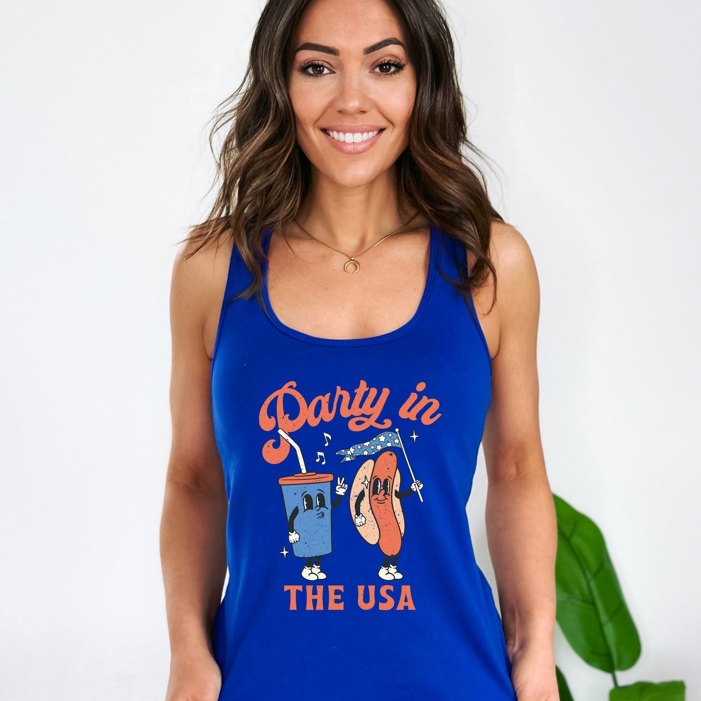 Party In The USA Hot Dog | Racerback Tank