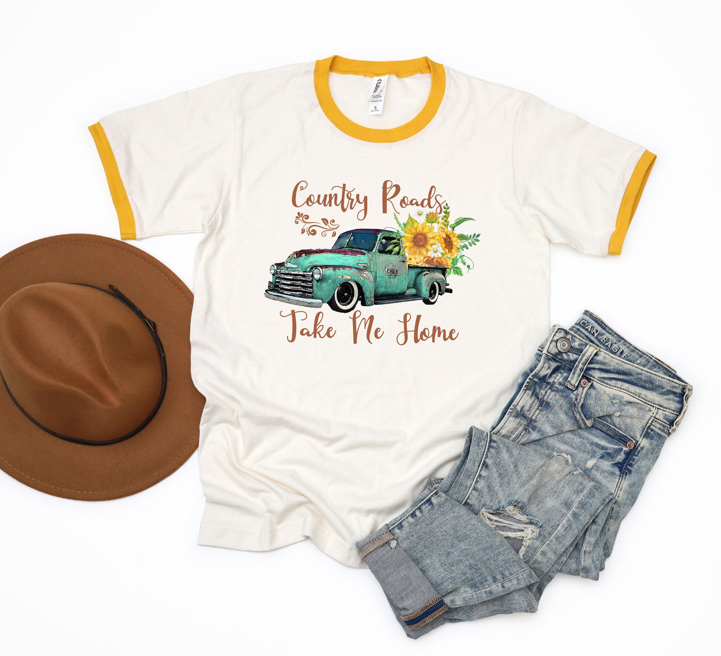 Country Roads Truck | Ringer Tee