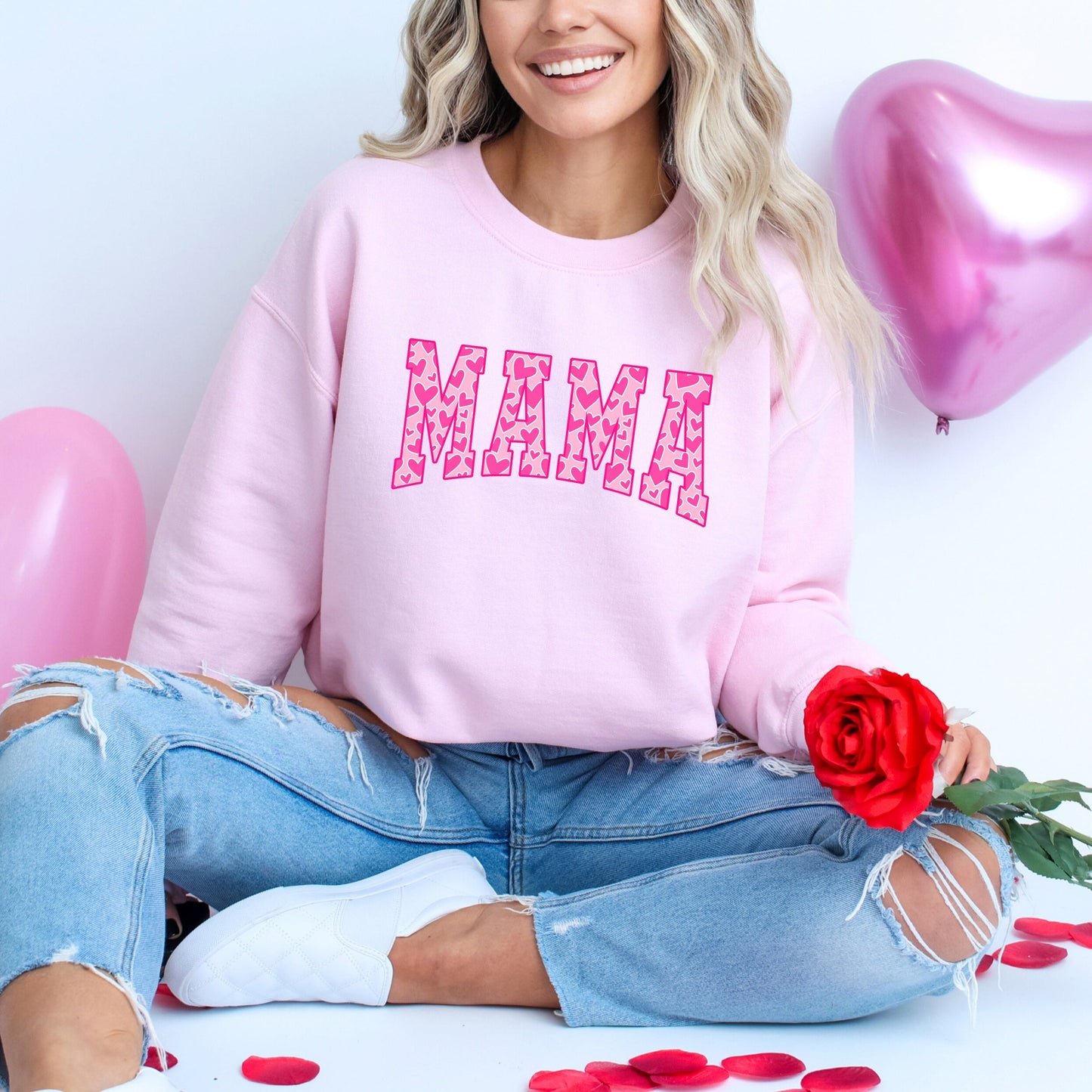 Mama Pink Hearts | Sweatshirt