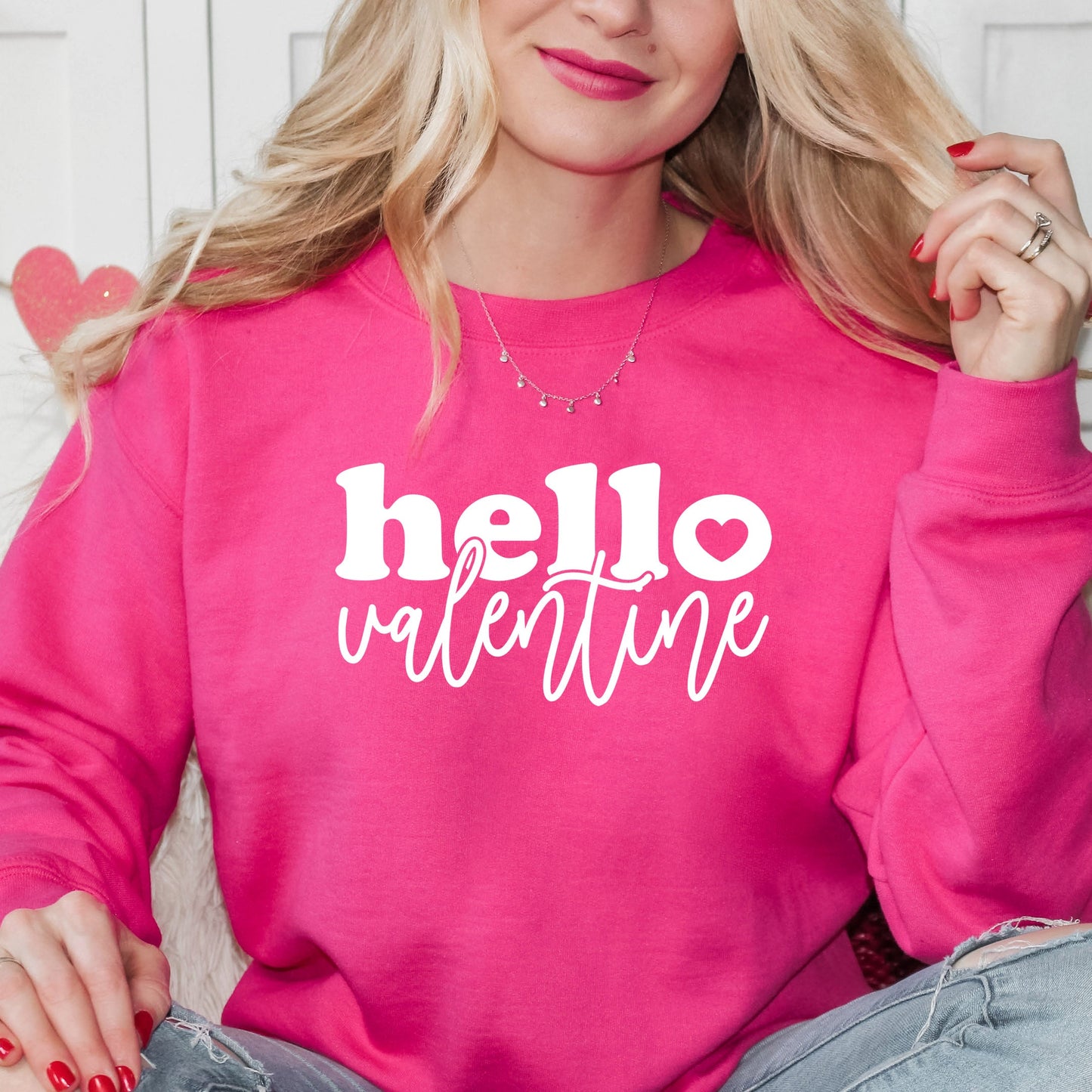 Hello Valentine Bold Script | Sweatshirt