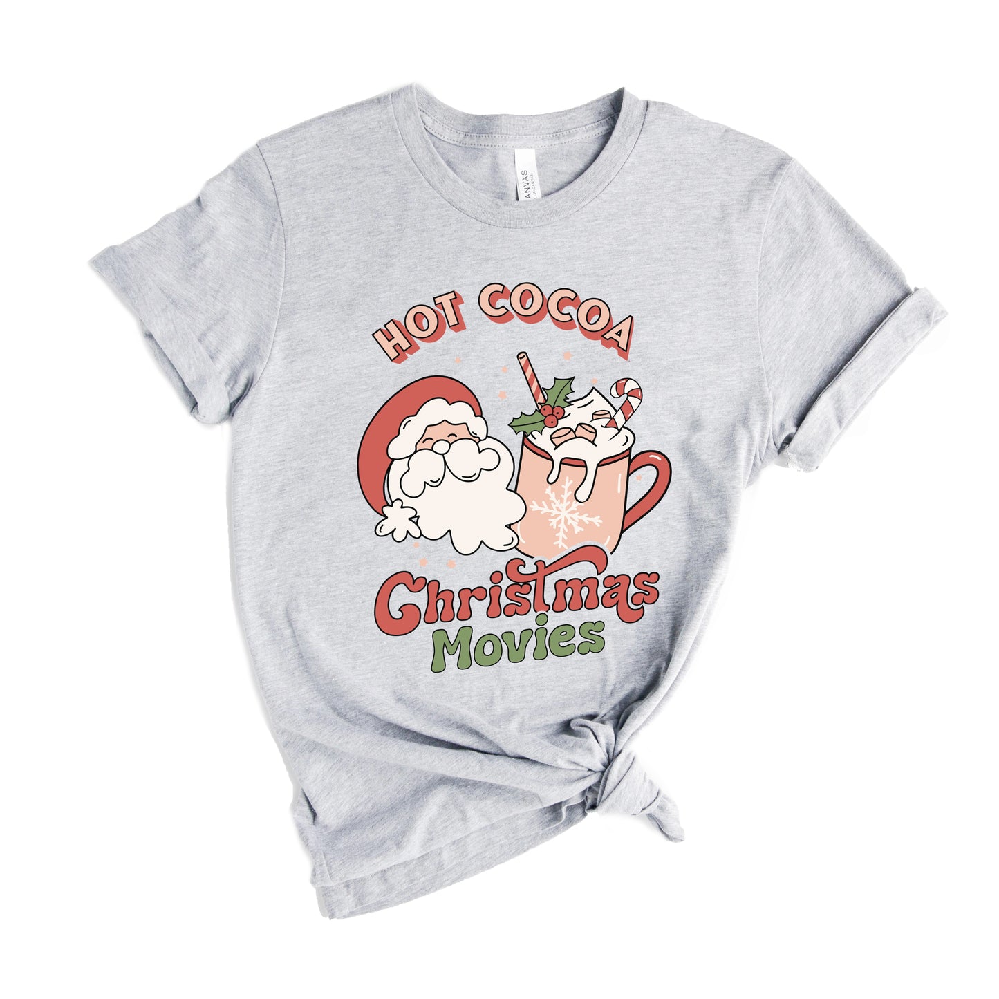 Retro Hot Cocoa Christmas Movies | Short Sleeve Crew Neck