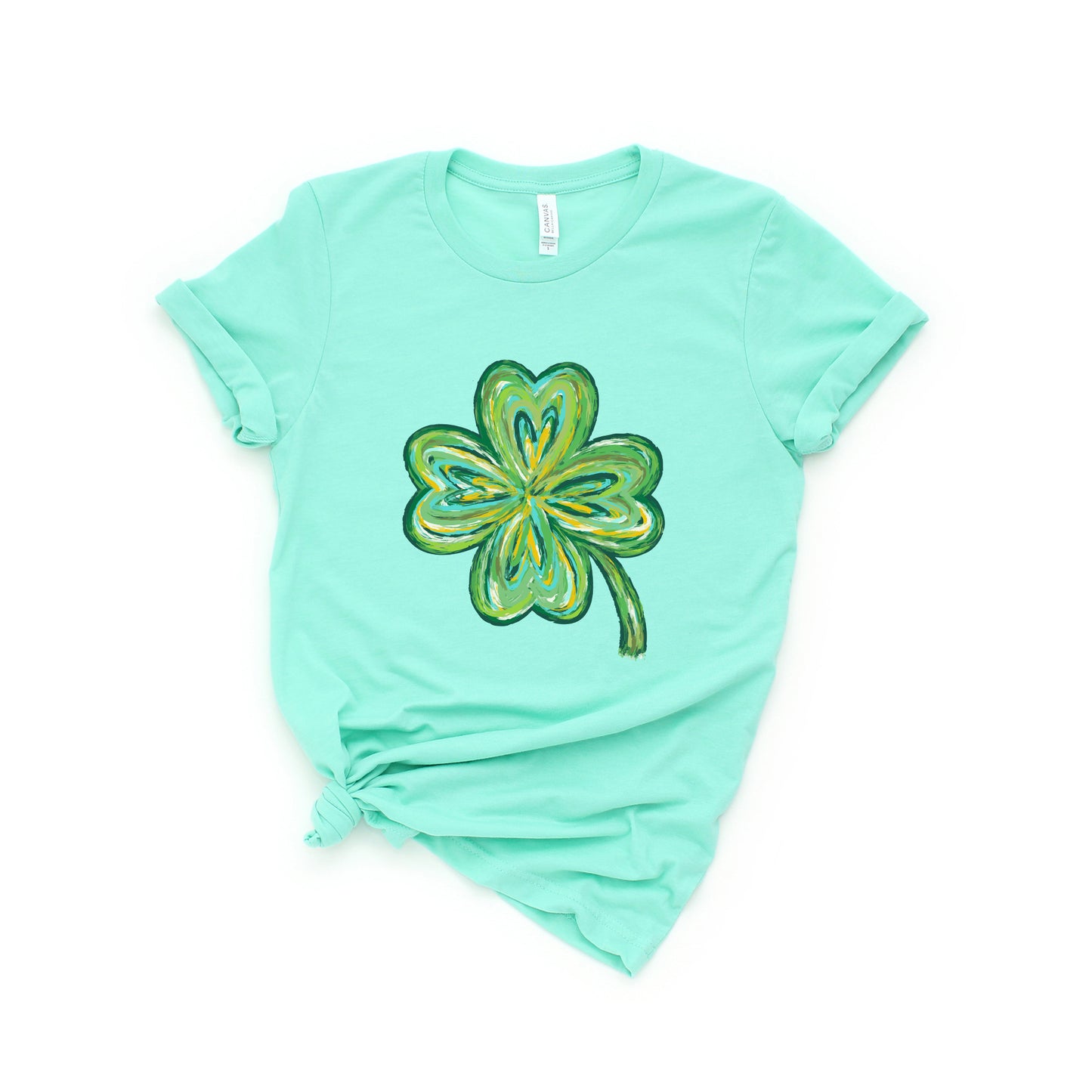 Four Leaf Clover Watercolor | Short Sleeve Crewneck