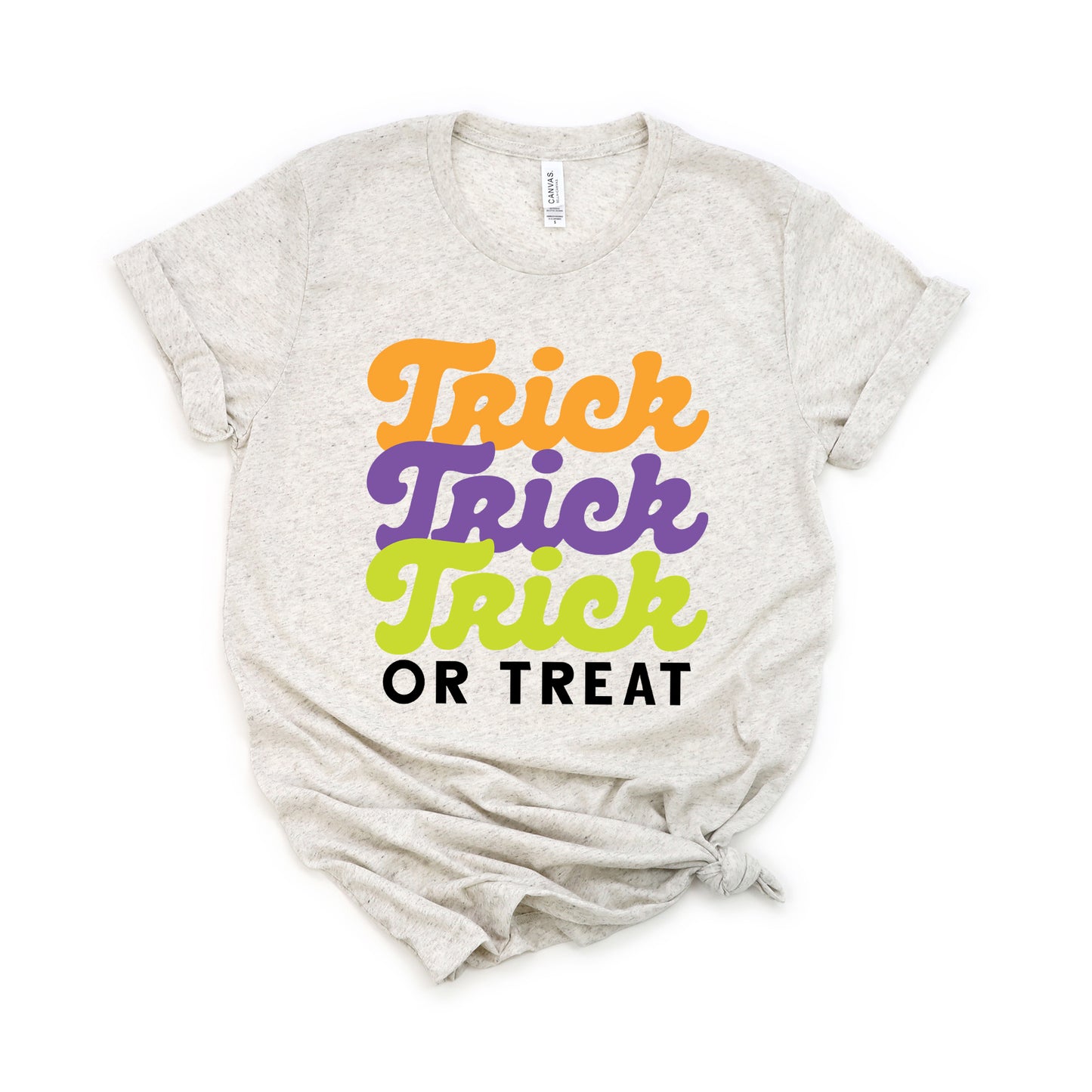 Trick Or Treat  Colorful Stacked | Short Sleeve Graphic Tee