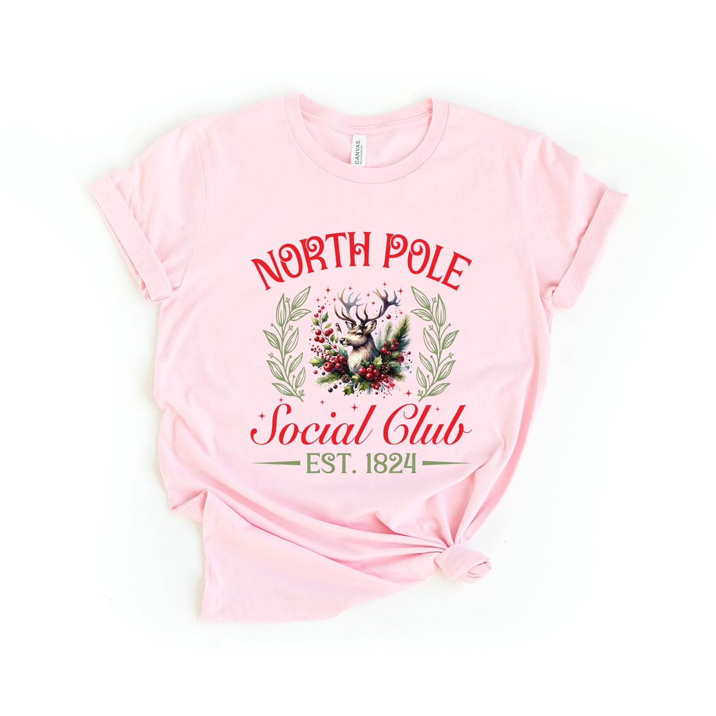 North Pole Social Club Reindeer | Short Sleeve Crewneck