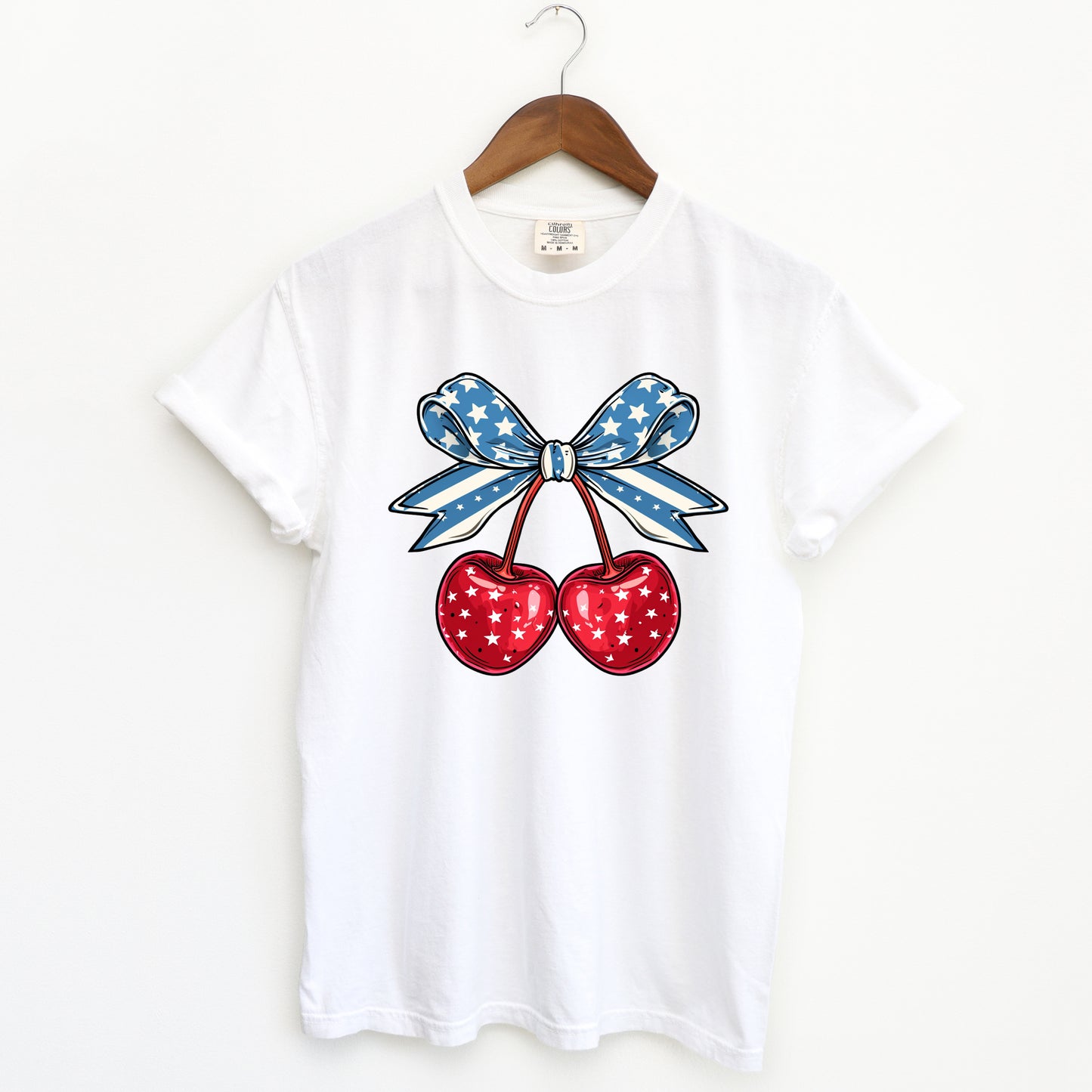 Coquette Patriotic Cherries | Garment Dyed Short Sleeve Tee