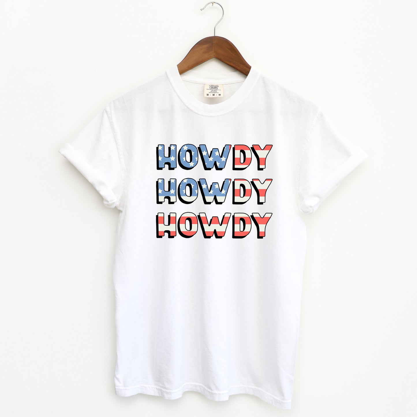 Howdy Flag Stacked | Garment Dyed Short Sleeve Tee