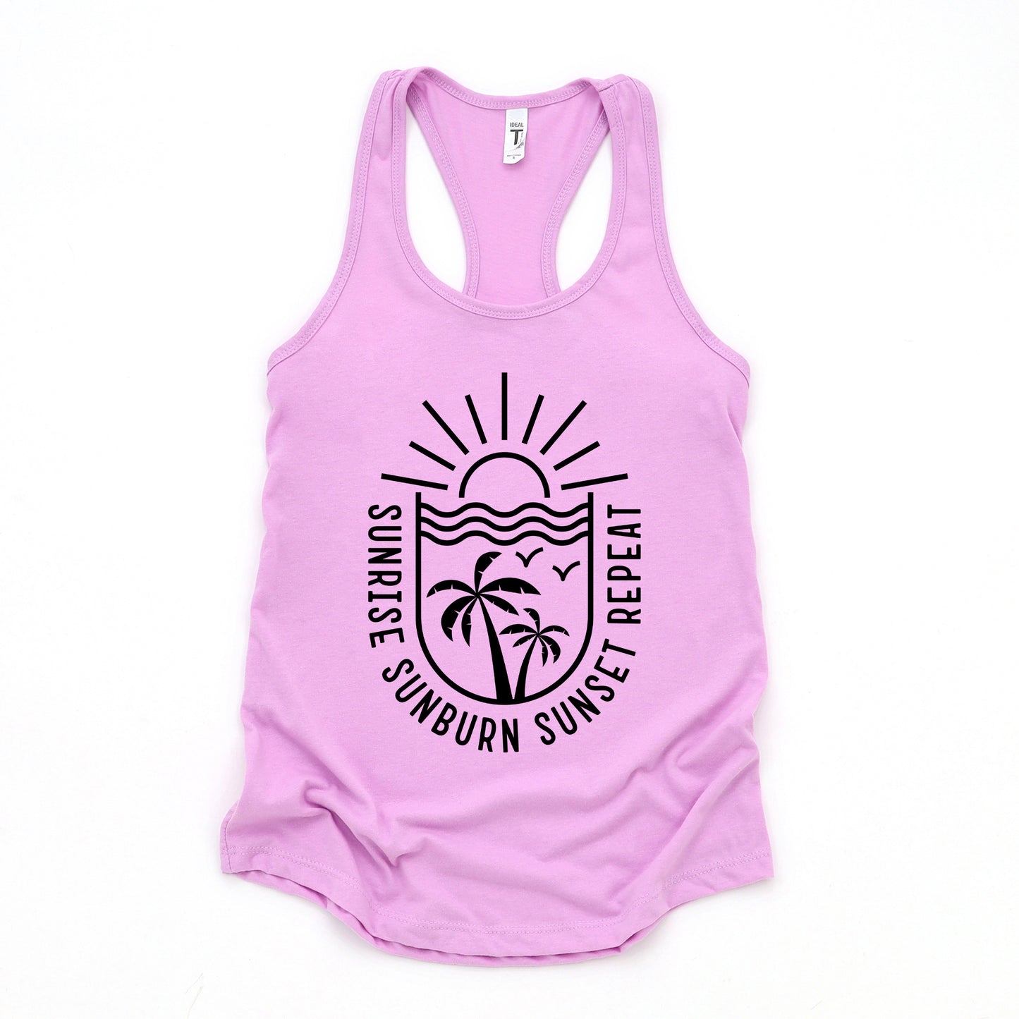 Sunrise Sunburn Sunset Repeat Beachscape | Racerback Tank