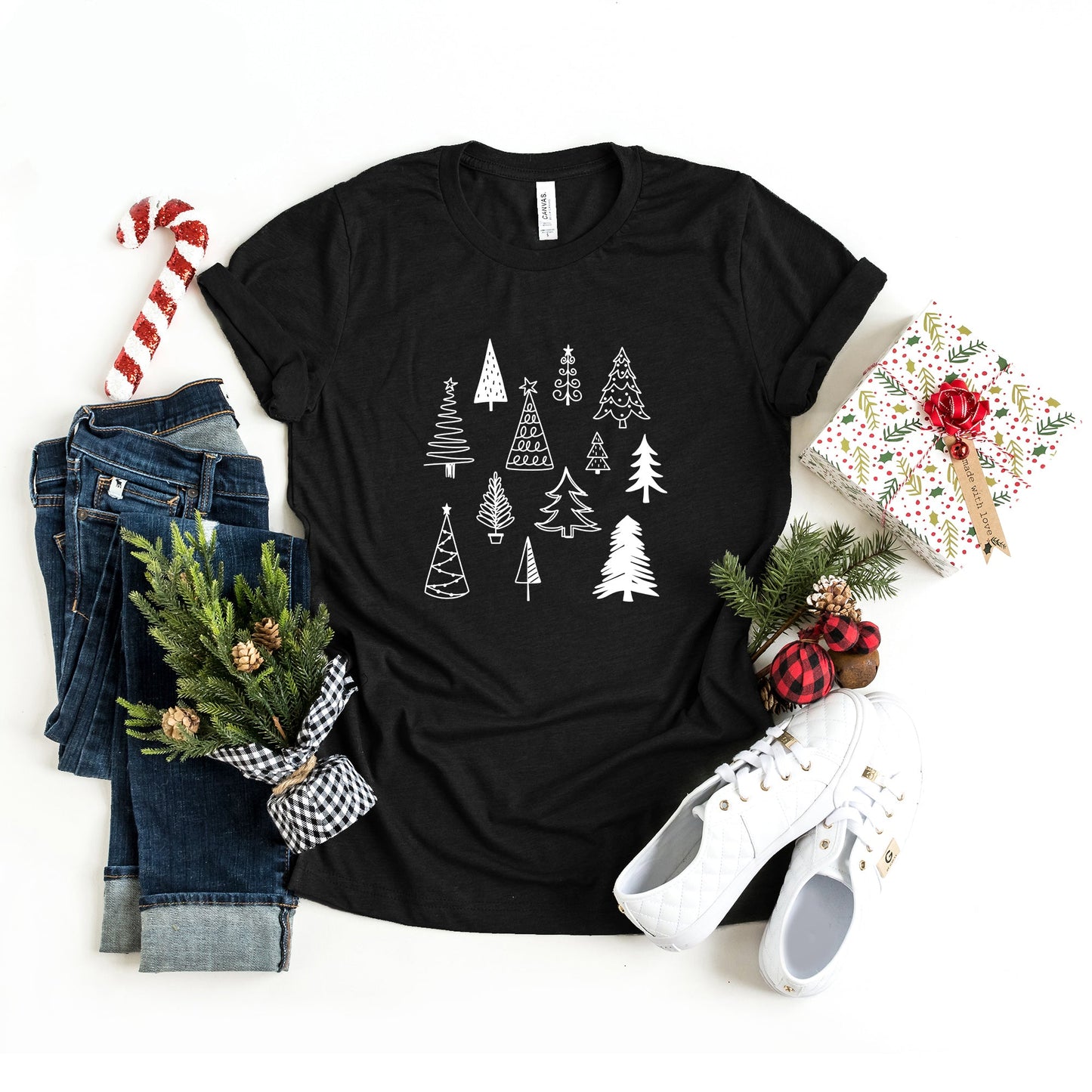 Christmas Tree Botanical | Short Sleeve Crew Neck