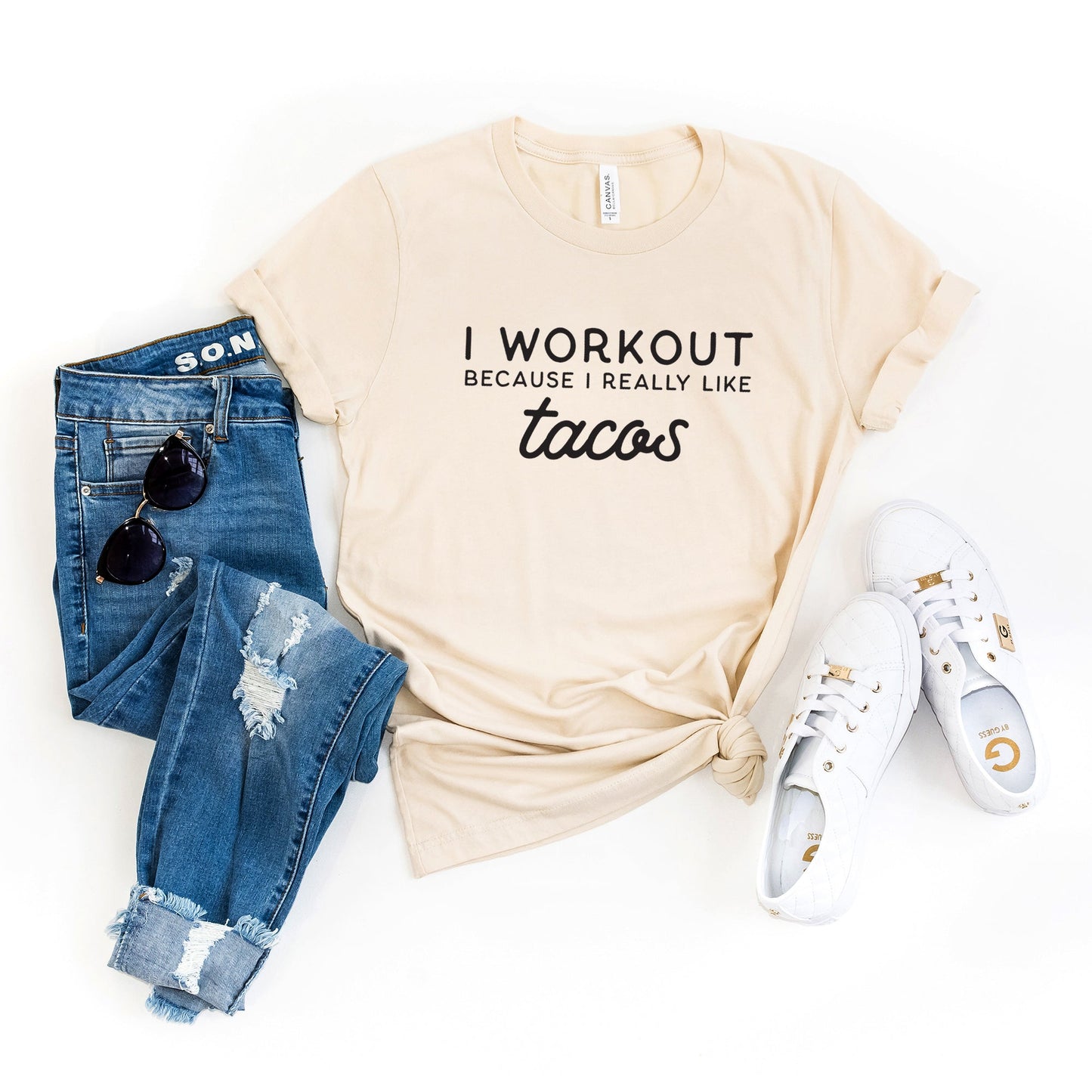 I Workout Because I Really Like Tacos | Short Sleeve Crew Neck