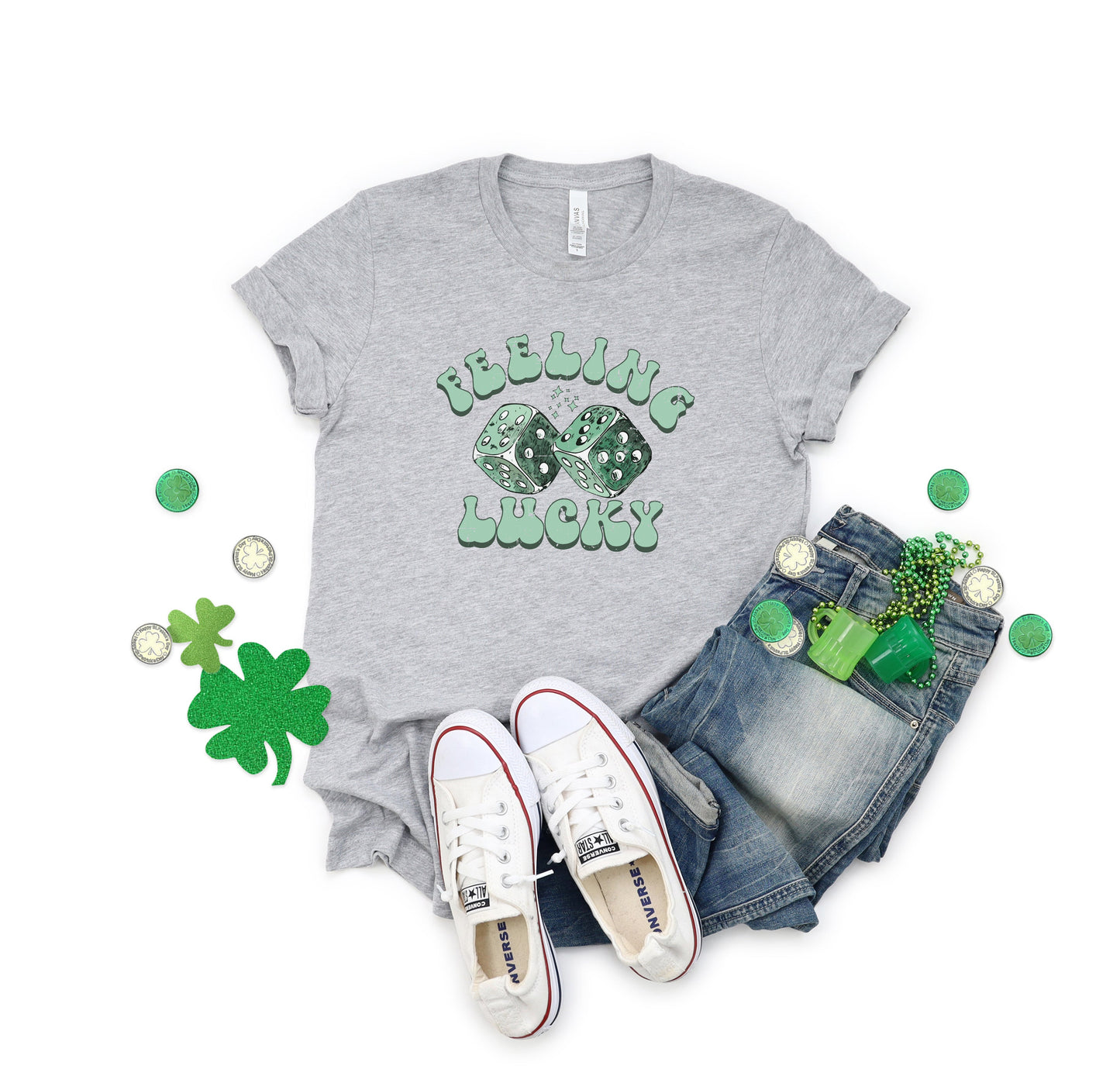 Green Dice Feeling Lucky | Short Sleeve Graphic Tee