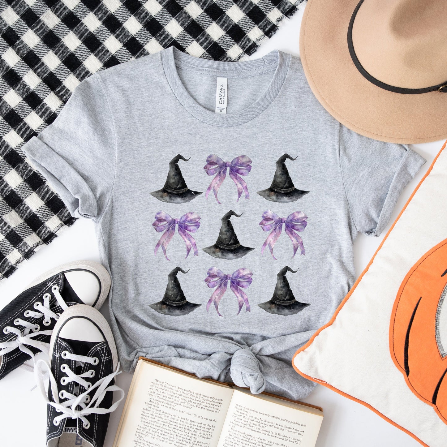 Coquette Purple Bow W Hat | Short Sleeve Graphic Tee