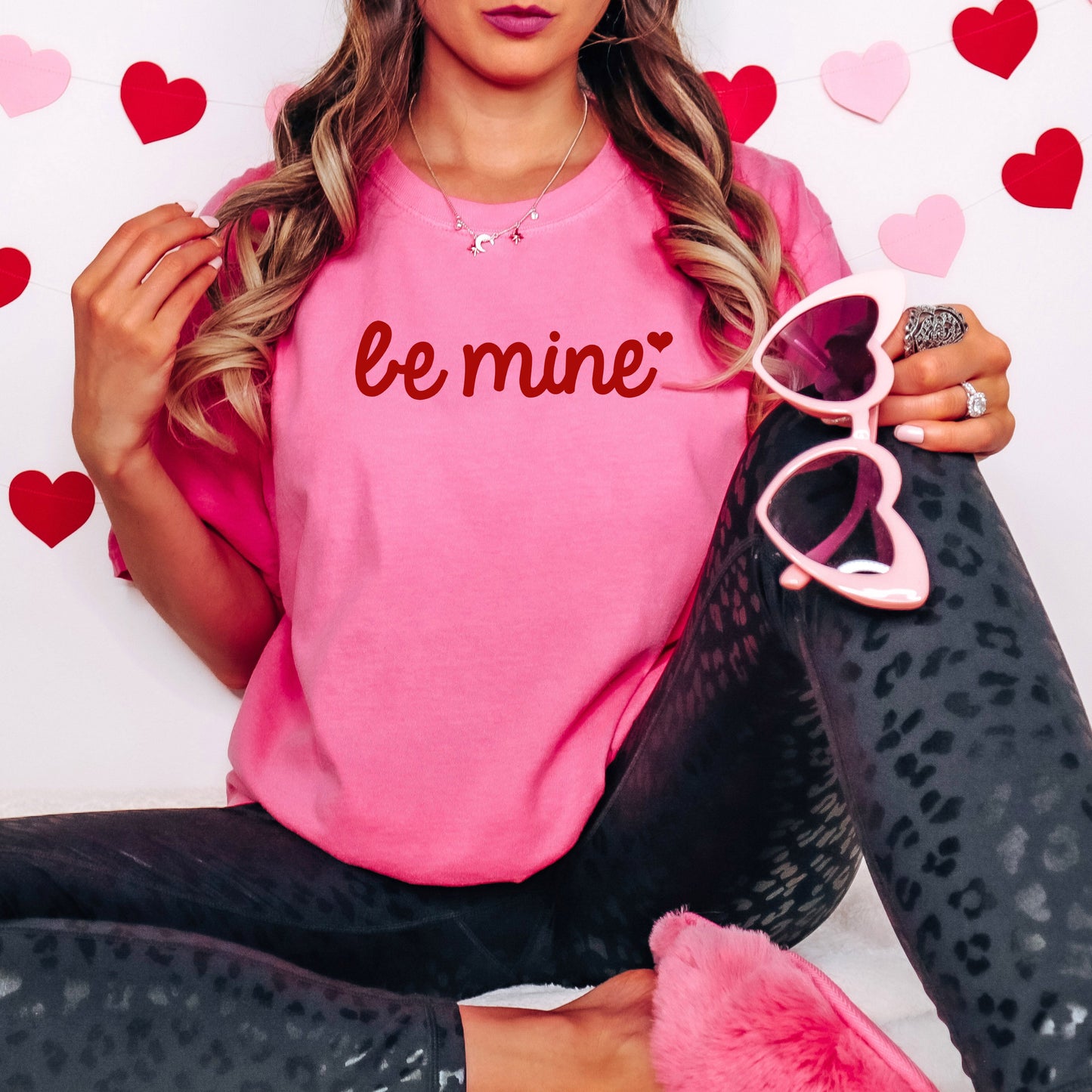 Be Mine Cursive Heart | Garment Dyed Tee