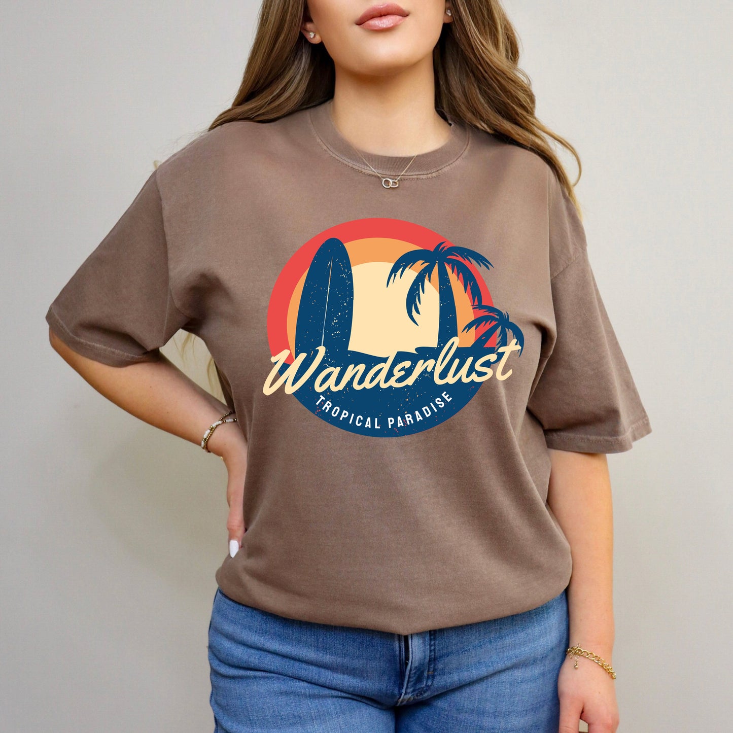 Wanderlust Tropical Paradise | Garment Dyed Short Sleeve Tee