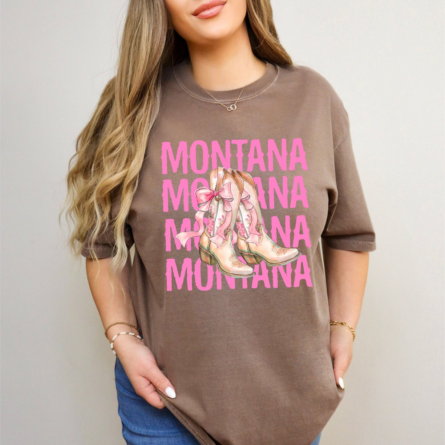 Coquette Montana Cowgirl Boots | Garment Dyed Short Sleeve Tee