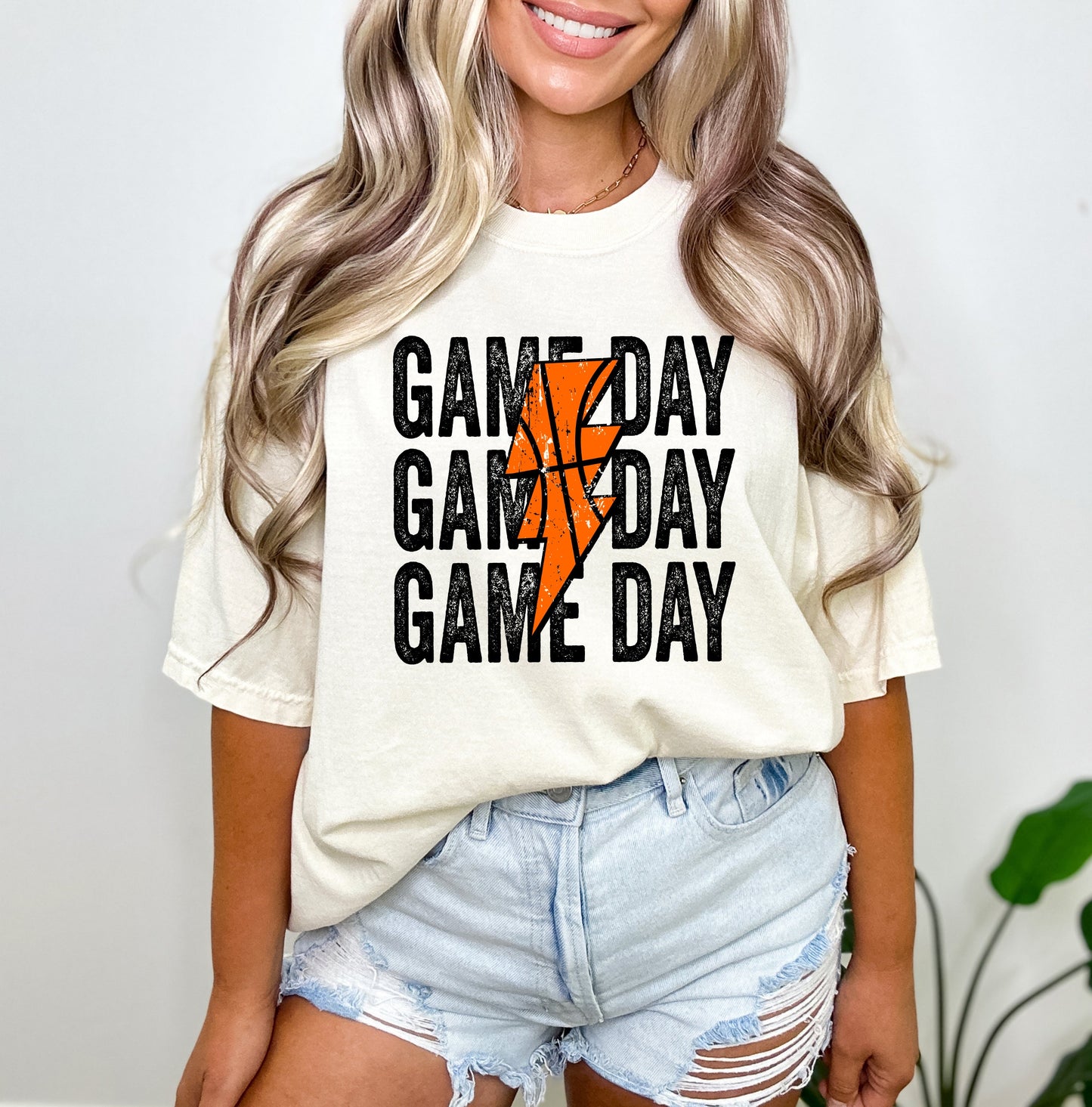 Game Day Stacked Lightning Bolt | Garment Dyed Short Sleeve Tee