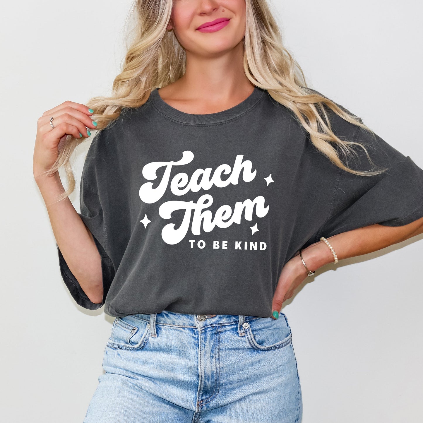 Teach Them To Be Kind Retro | Garment Dyed Short Sleeve Tee