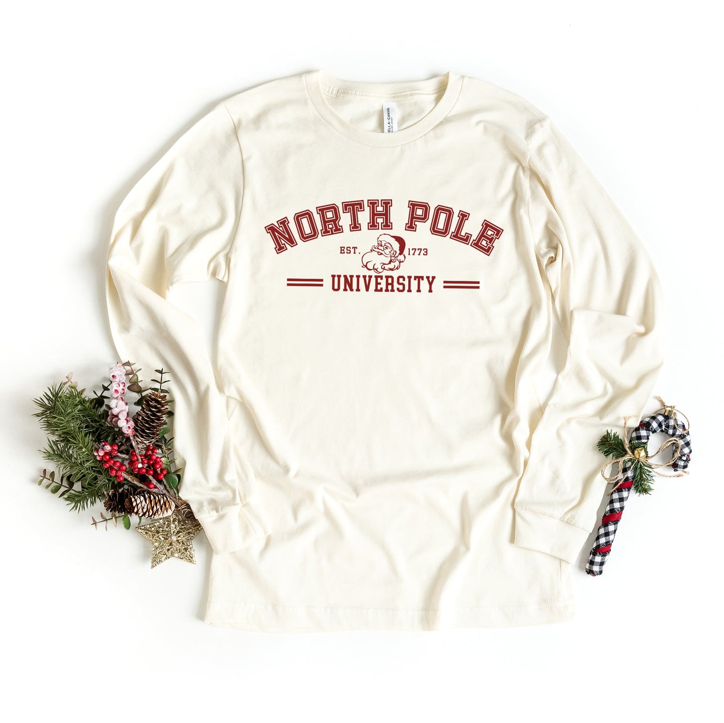 North Pole University Santa | Long Sleeve Crew Neck