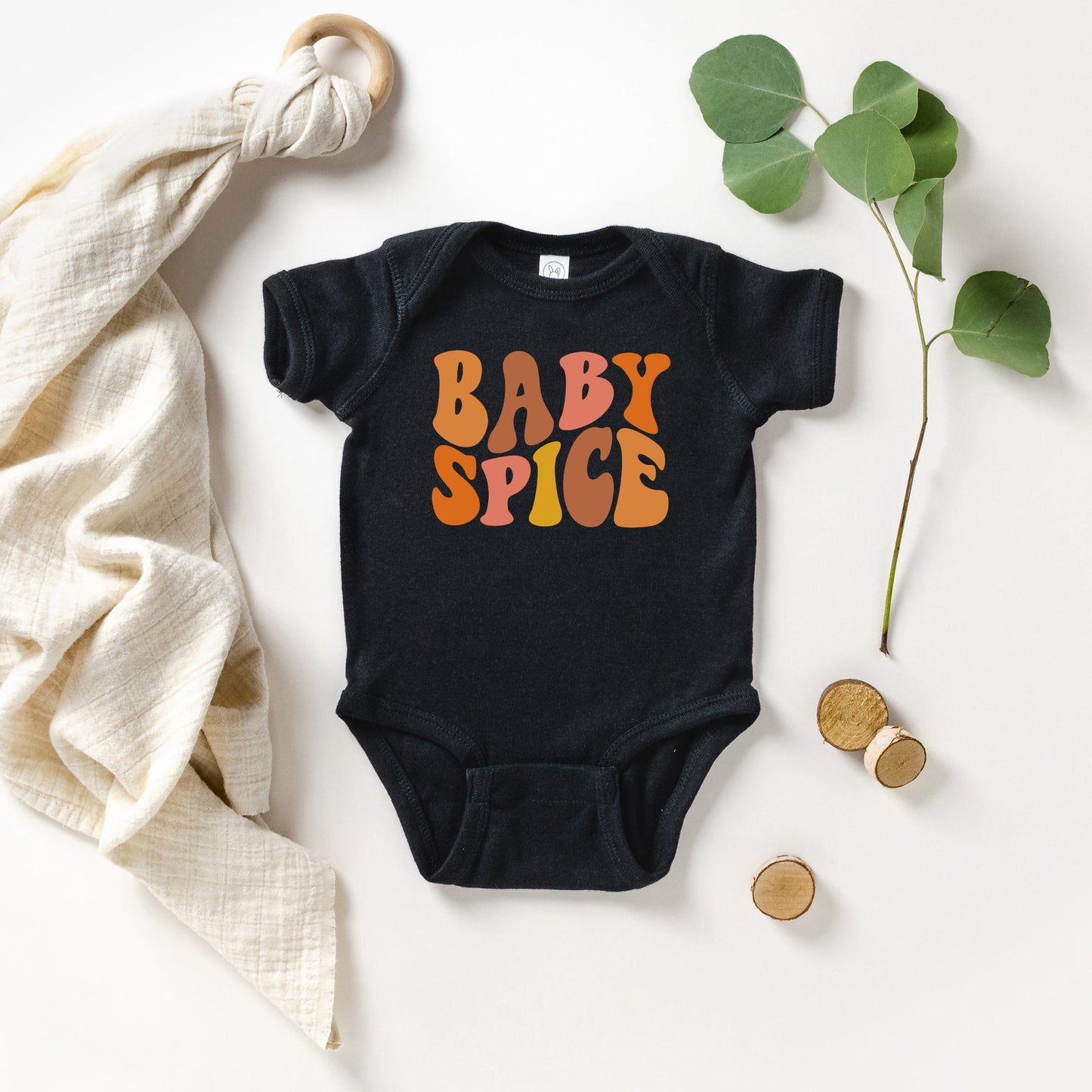 Baby Spice Wavy | Baby Graphic Short Sleeve Bodysuit